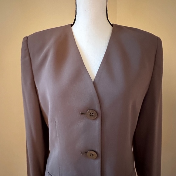 *LORD & TAYLOR* Brown Button Blazer Suit Jacket Size 8 - Picture 2 of 8